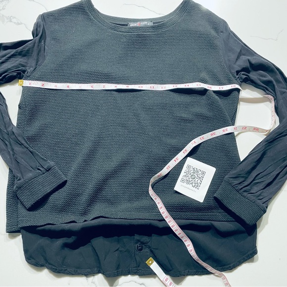 🌸3 for $20 layered Blouse Black Long Sleeve Top Size S Petit - Picture 14 of 15
